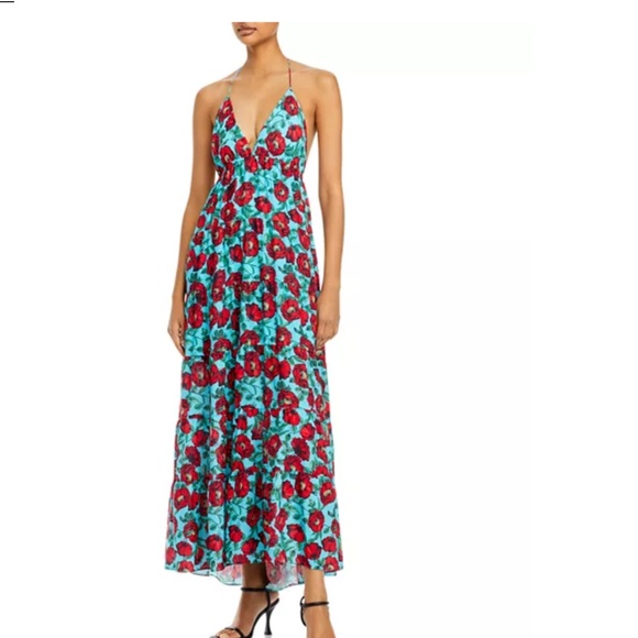 Alice and Olivia Mae Halter Floral Print Dress - Picture 1 of 6